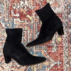 Robert Clergerie Vintage Suede Pointed-Toe Sock Boots